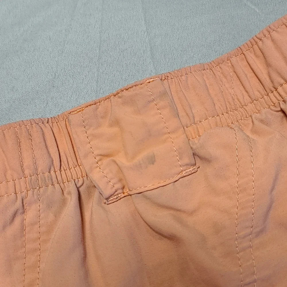 Columbia Cargo Shorts‎ Mens XL Orange Nylon Hiking Fishing Elastic Waist AL4572
